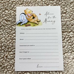 Winnie the Pooh: 32 Advice for Mommy Baby Shower Cards